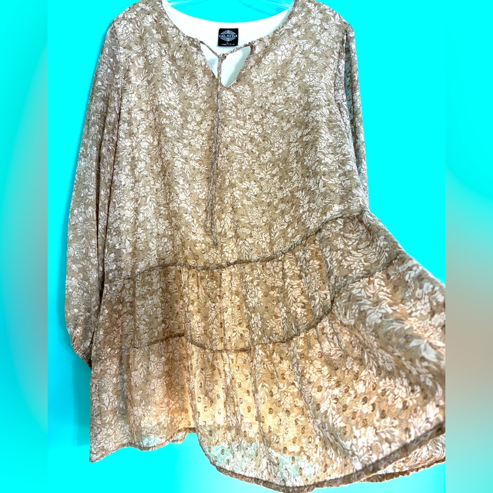 Cal Style Tunic  Tiered  Dress